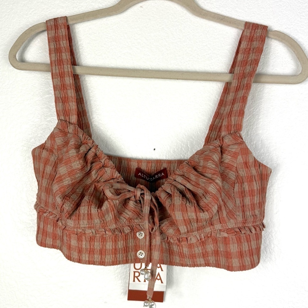 Altuzarra Bijou gingham cropped top size 36/us 4 - Picture 2 of 8